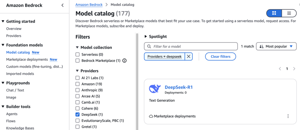 DeepSeek-R1 trong Amazon Bedrock Marketplace